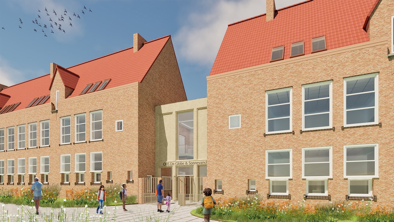 2 De Globe renovatie restauratie monument school renderSpring architecten